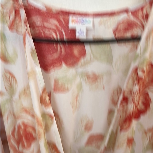NWOT - LuLaRoe Red and Cream romper-kimono, belted, pockets Stylish - Picture 3 of 6